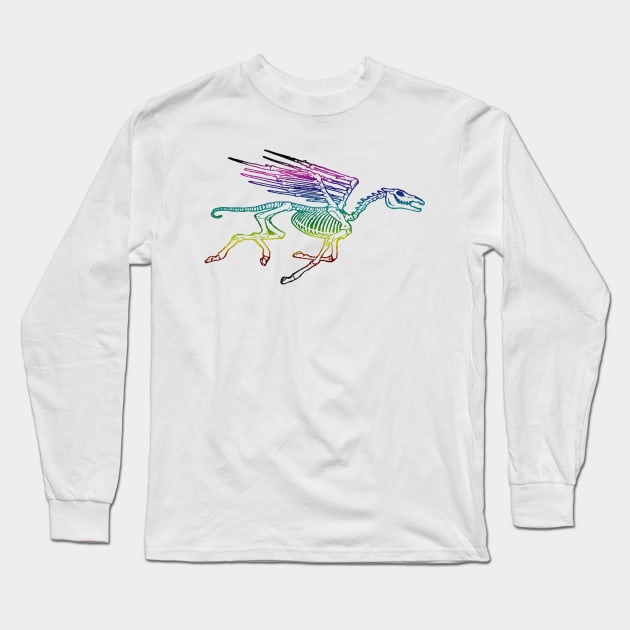 Pegasus Skeleton Long Sleeve T-Shirt by abralexander